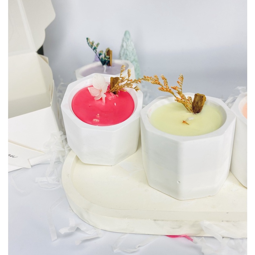 Set Hộp Quà Nến Thơm MESMERIC Sáp Đậu Nành Mix 4 Hương Quà Tặng Sự Kiện
