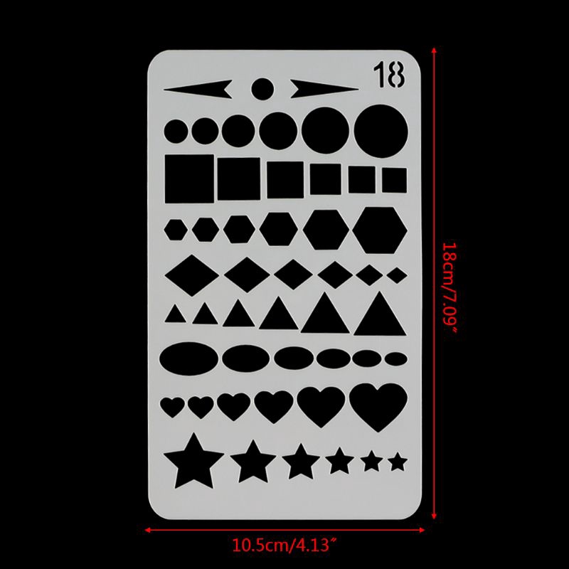 SENG* STOCK 20Pcs Bullet Journal Stencil Set Plastic Planner DIY Drawing Template Diary Decor