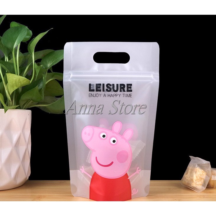 Sỉ - Túi Zip Đựng Trà Sữa Siêu Cute 500ml