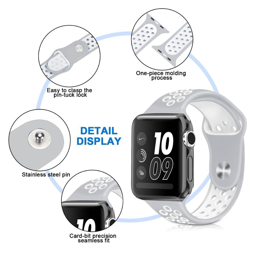 Bộ dây đeo + vỏ bọc bảo vệ mặt đồng hồ silicone cho Apple Watch 44mm 42mm 40mm 38mm 6/ SE/ 5/ 4/ 3/ 2/ 1