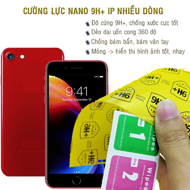 Dán cường lực nano dẻo mặt trước, sau cho iPhone 6/6s/6plus/6s plus/7/8/7plus/8plus/x/xs/xs max/11/11/12/13/pro/promax