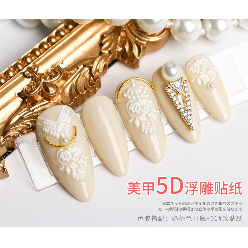 Dán Nail Sticker 5D Nổi Cực Đẹp Những Mới Nhất - Lẻ 1 Cái