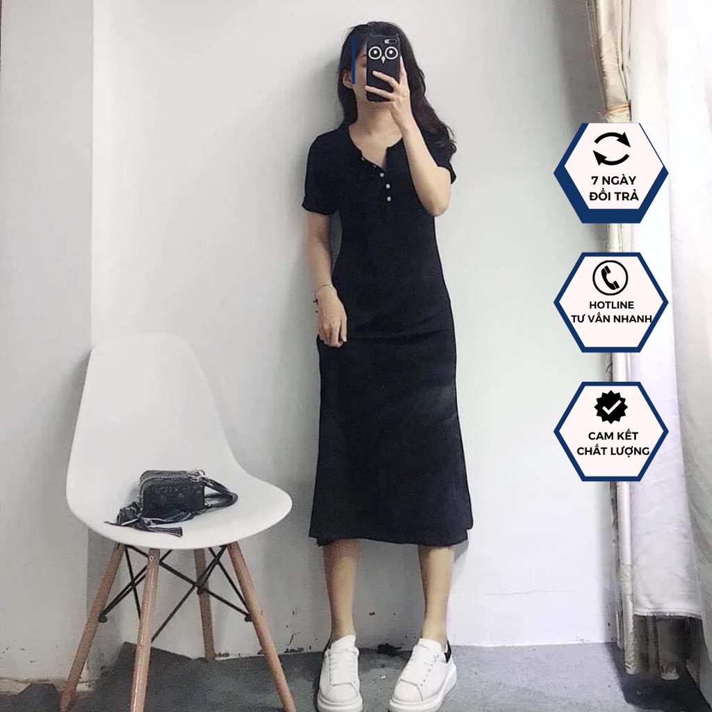 Váy Dài Qua Gối, Đầm Suông Dài Ba Màu Chất Mát Lên Dáng Chuẩn | BigBuy360 - bigbuy360.vn