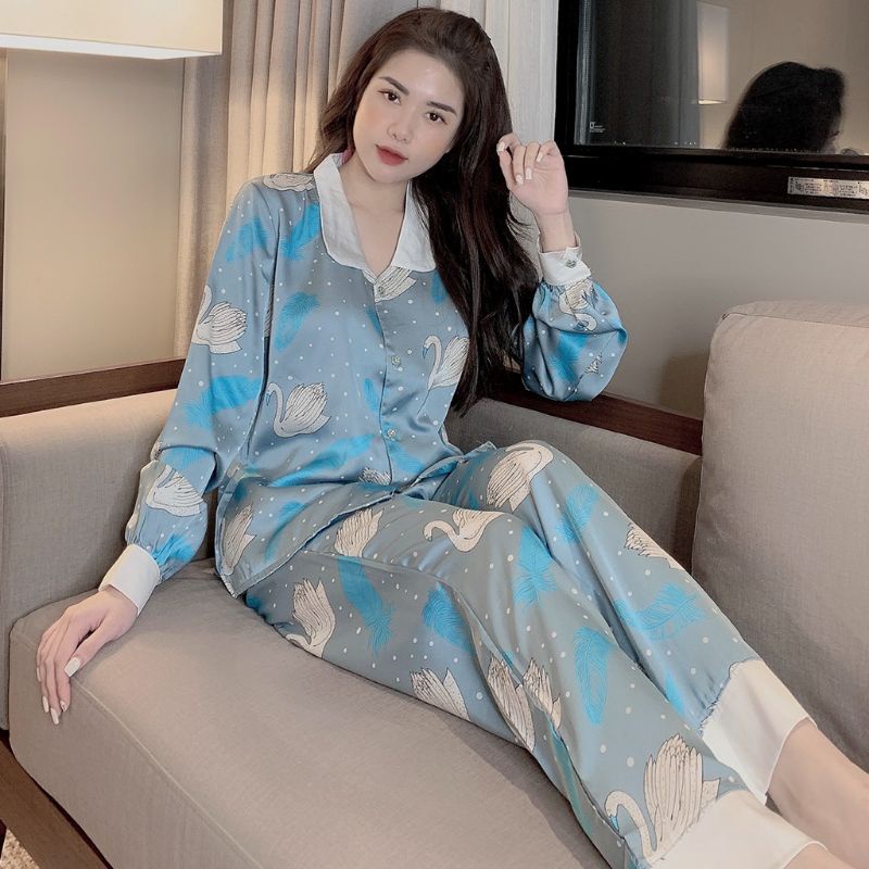 [FREE SHIP] Bộ Đồ Pijama Lụa - Bộ Lụa Satin Tay Dài [HÀNG ĐẸP CHUẨN