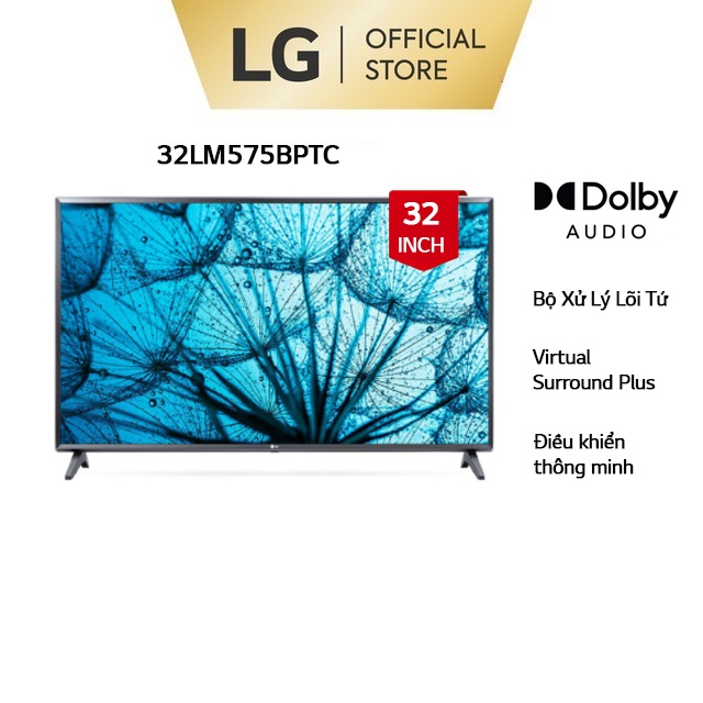 [Mã ELMALL1TR5 giảm 8% đơn 5TR] Smart FHD Tivi LG 32 Inch 32LM575BPTC ThinQ AI - Model 2021 - Miễn phí lắp đặt