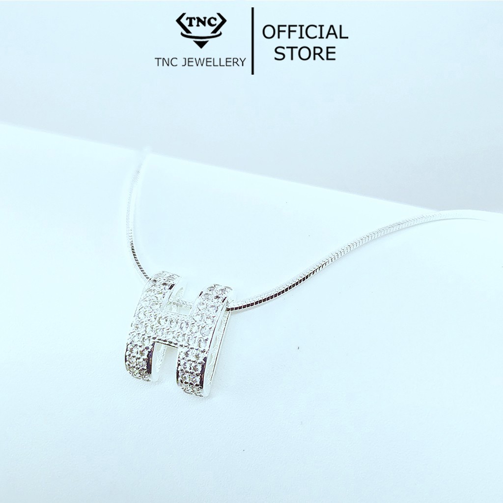 Dây Chuyền Bạc Mặt Chữ H Cao Cấp Đính Đá Pha Lê Sang Trọng TNC JEWELLERY