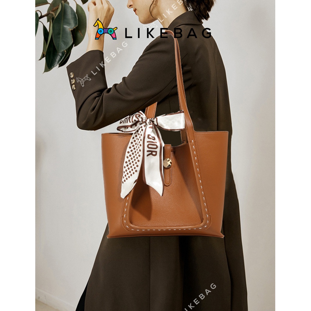 Túi xách nữ đeo vai thời trang LIKEBAG form to 1 ngăn thắt nơ thanh lịch 212ST7584 - LIBAGI