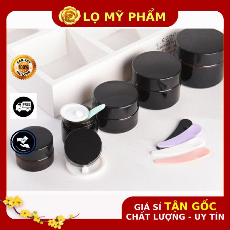 Hủ Đựng Kem ❤ GIÁ TỐT NHẤT ❤ Hủ Chiết Kem Thủy Tinh Nâu 5g,10g,15g,20g , hủ đựng kem , phụ kiện du lịch