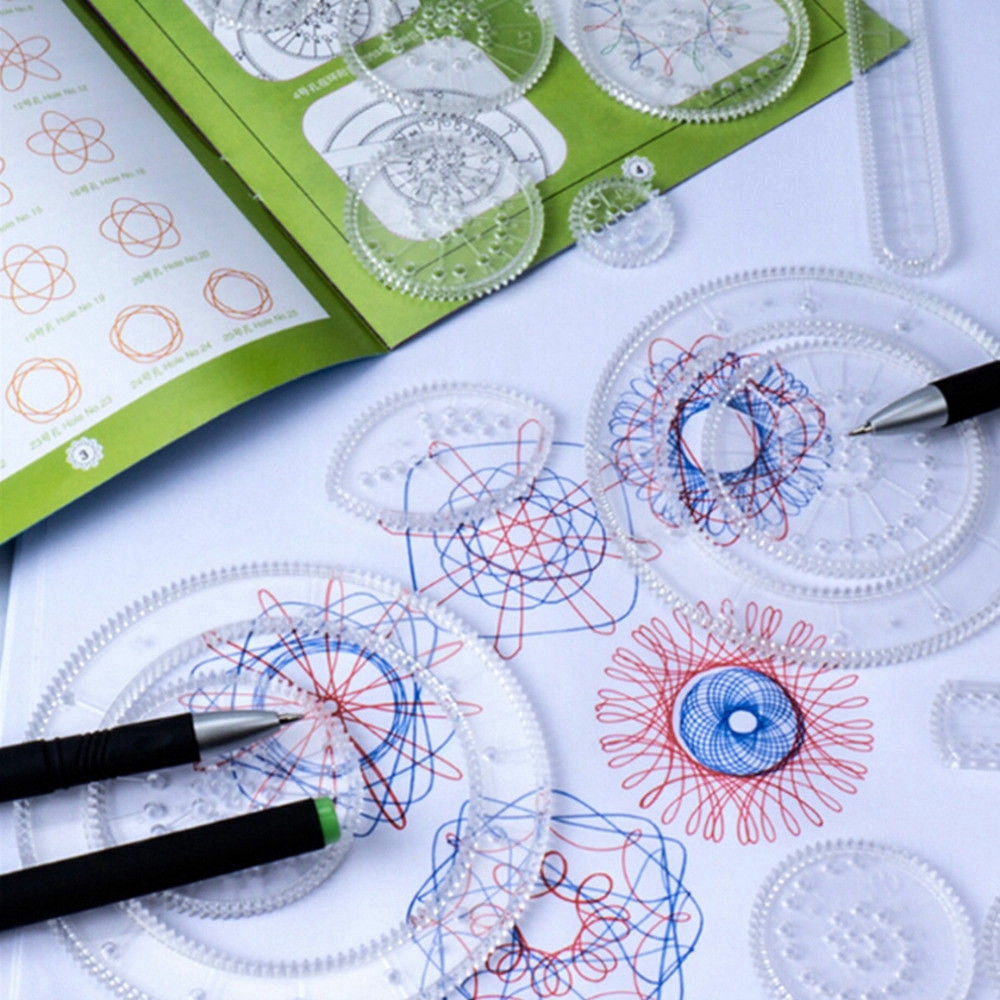 Bộ 27 thước spirograph hỗ trợ vẽ sáng tạo độc đáo cho trẻ