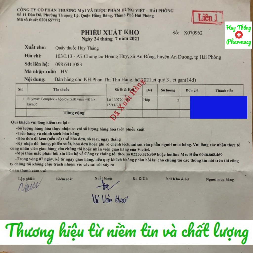 Giải độc gan Silymax Complex , Silymax F, mát gan, bổ gan