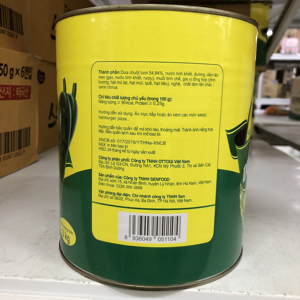 Hộp 3Kg Dưa Chuột Muối Kiểu Hàn Quốc Ottogi