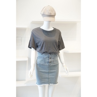 Áo thun cotton Xám sao 150