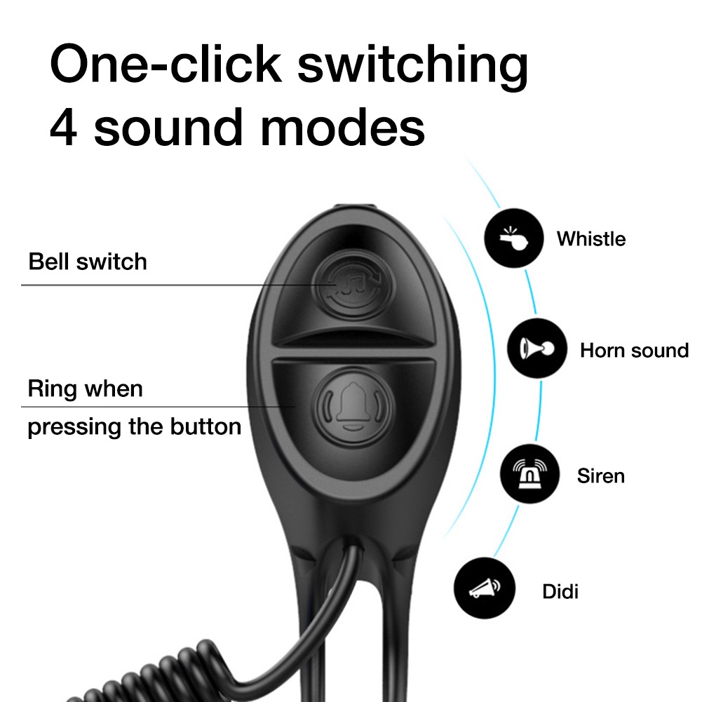 TWOOC 120dB 4 Modes Rechargeable Bikes Waterproof Bike Horns Handlebar Bells