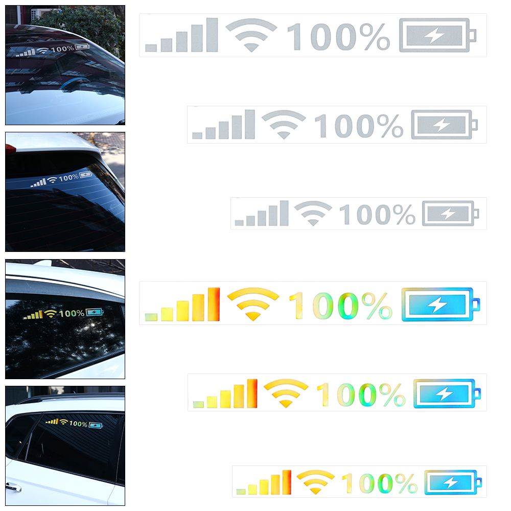 Miếng dán trang trí kính chắn gió xe hơi họa tiết biểu tượng wifi phản quang độc đáo tùy chọn kích thước