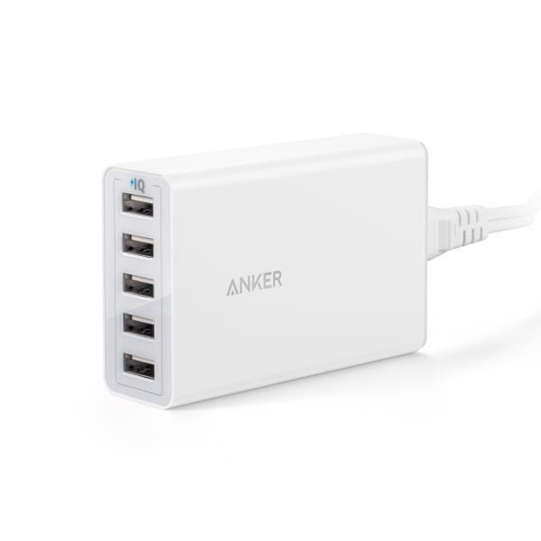 Sạc Anker 5 cổng chính hãng 40w sạc cùng lúc nhiều thiết bị - [Powerport 5, 40w] - A2124 - bảo hành 12 tháng (không hộp)