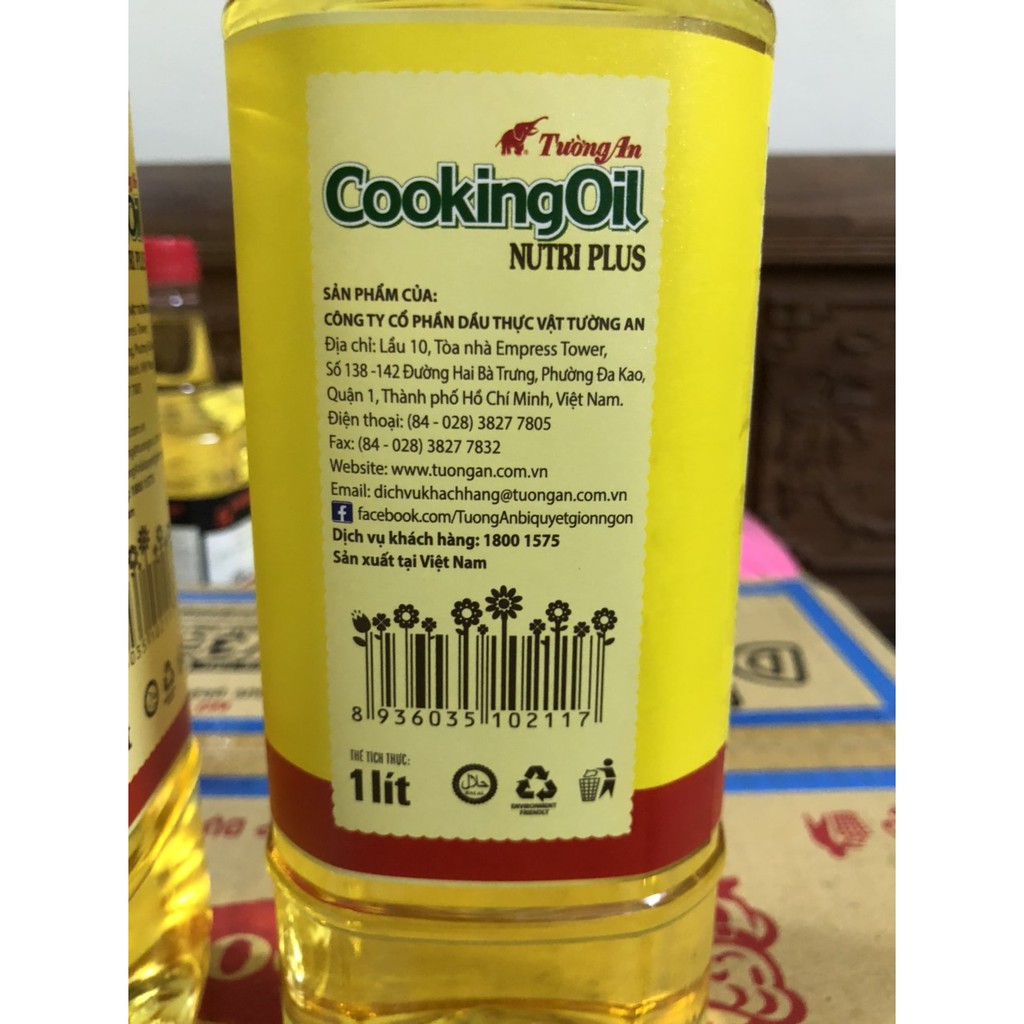 DẦU THỰC VẬT DINH DƯỠNG VITAMIN EXTRA COOKING OIL TƯỜNG AN 1 LIT