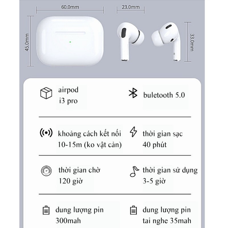 Tai Nghe Bluetooth Không Dây Nhét Tai Airpods Pro Iphone, Samsung - True Wireless Gaming Chống Ồn, Có Micro, Giá Rẻ