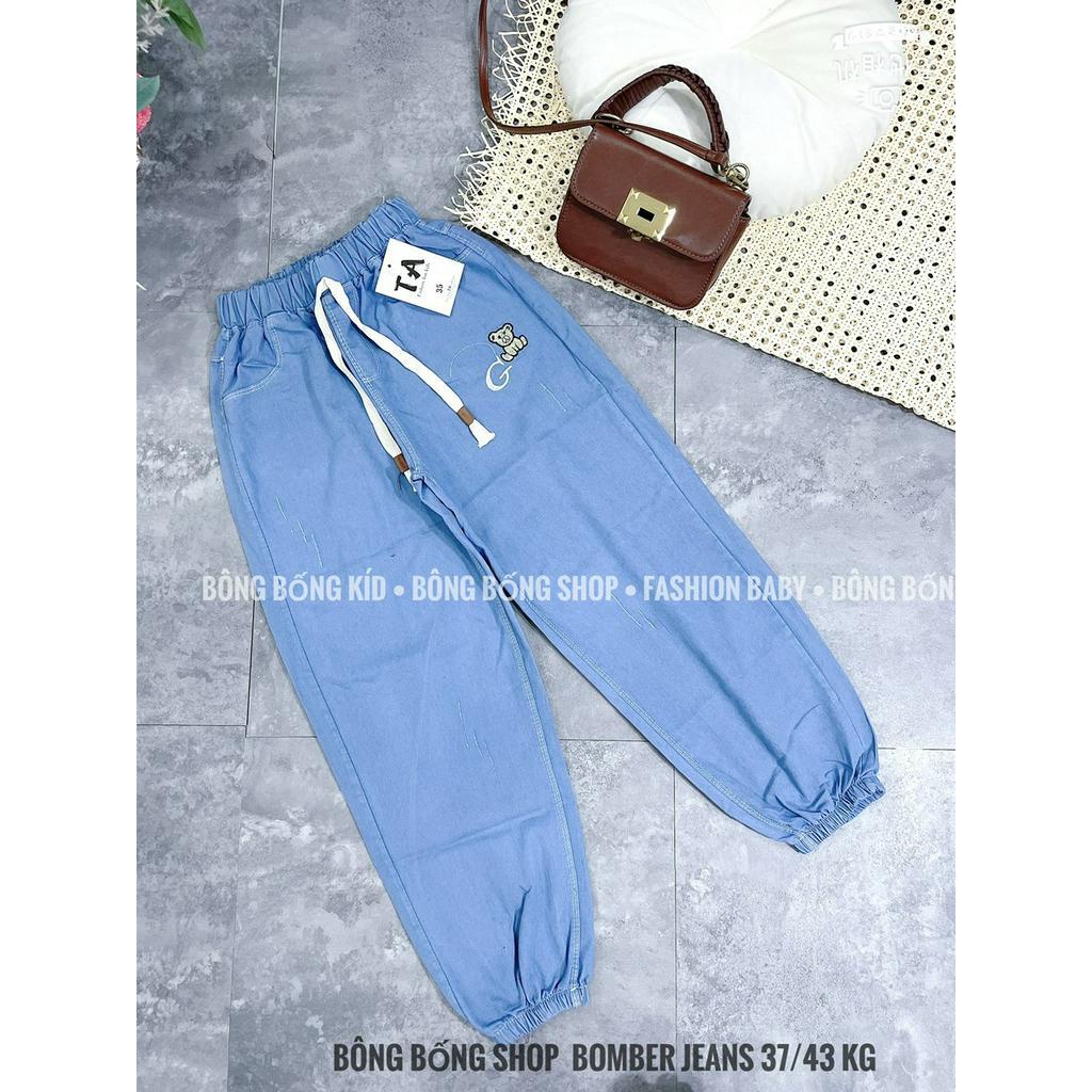 Quần  jeans giấy chun chân gấu cao cấp BÉ GÁI