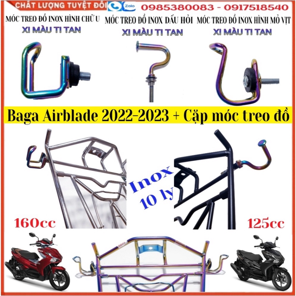 [AB 2022 Mới-AB 2023] Baga Giữa AB 2022 Mới , AB 2023, AB 160cc, AB125cc Mẫu Bắt Yên INOX Dày 10 Ly Ảnh thật Sp