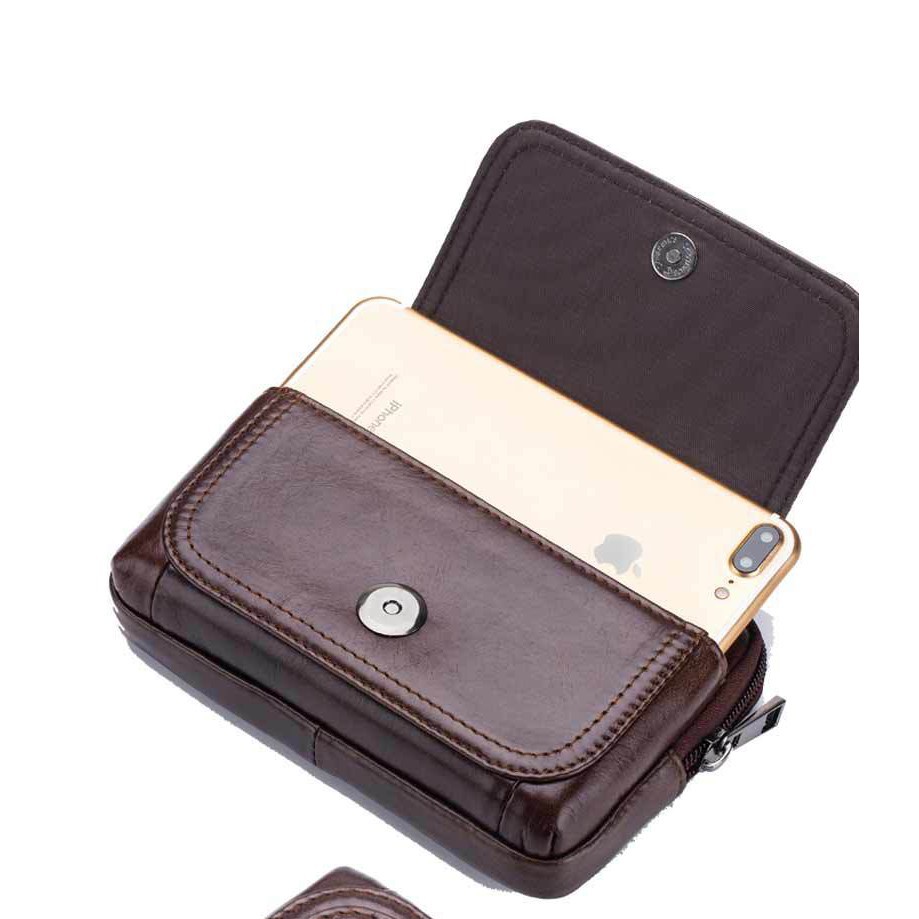 [Zachi] Túi đeo hông, đeo thắt lưng, túi đựng điện thoại DA BÒ THẬT màu Nâu T09 Bullcaptain | BigBuy360 - bigbuy360.vn