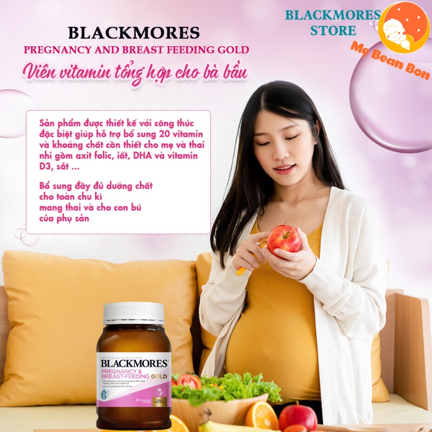 Vitamin tổng hợp bầu Blackmore Pregnancy của úc 180 viên cung cấp đầy đủ dưỡng chất cho mẹ bầu trước trong và sau sinh