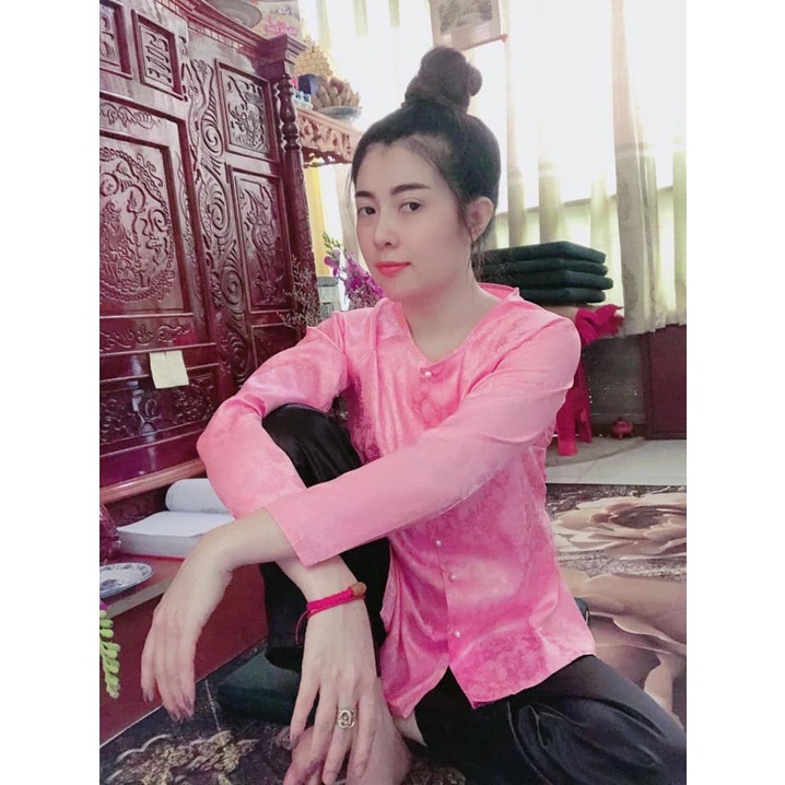 Bộ Bà Ba Quần Đen Vải Lụa Gấm Mềm Mịn, Cực Đẹp Mặc Rất Thoải Mái Duyên Dáng