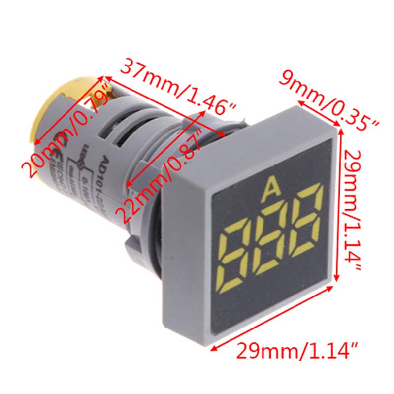 Vôn Kế Điện Tử Hình Vuông 22mm Có Đèn LED AC 20-500V