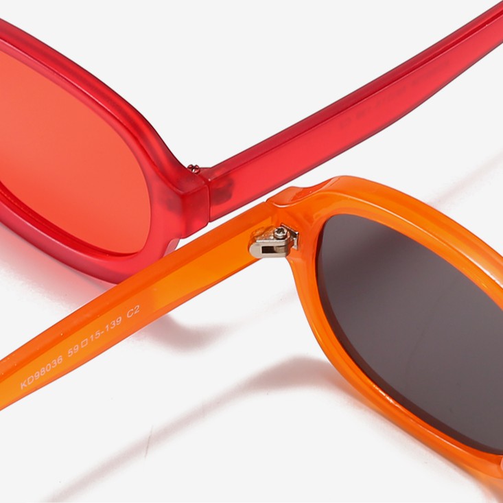 Kính mát gọng oval bằng nhựa màu kẹo phong cách mới cho nam và nữ