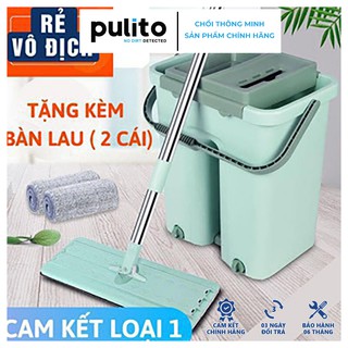 Bộ cây lau nhà ,chổi lau nhà thông minh 360 tự vắt TẶNG  Kèm 2 miếng lau siêu sạch LS-CKT