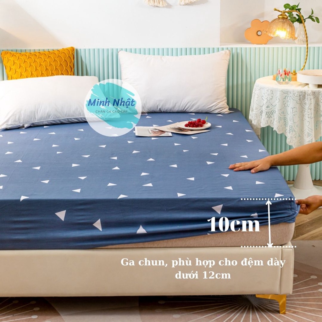 Ga giường Cotton Poly Minh Nhật - Drap trải giường bọc nệm phong cách Hàn Quốc - trang trí phòng ngủ siêu xinh