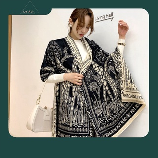 Khăn Len Choàng Cổ Khăn Quàng Cổ Nữ Họa Tiết Con Hươu Sáu _Leau K05
