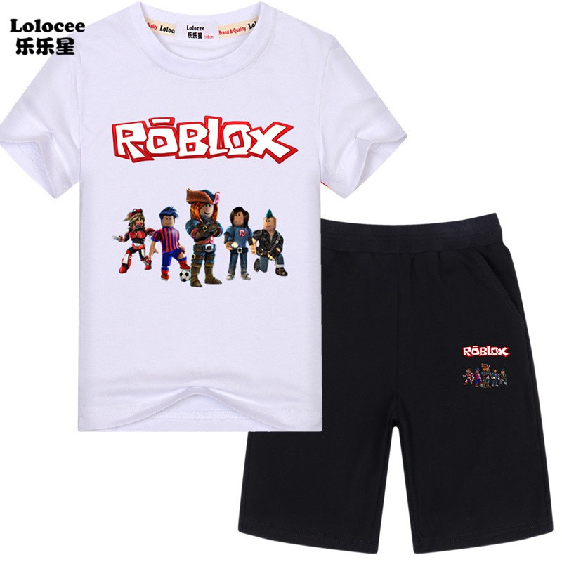 ROBLOX Set Áo Thun Tay Ngắn &amp; Quần Short Chơi Bóng Đá Cho Bé Trai