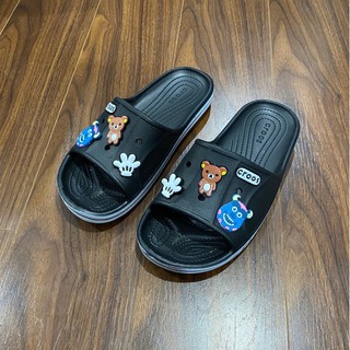 Dép crocs để mỏng, tặng kèm 6 sticker