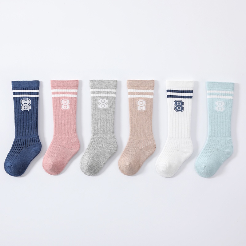 Vớ cotton mềm cao tới đầu gối cho bé trai và bé gái