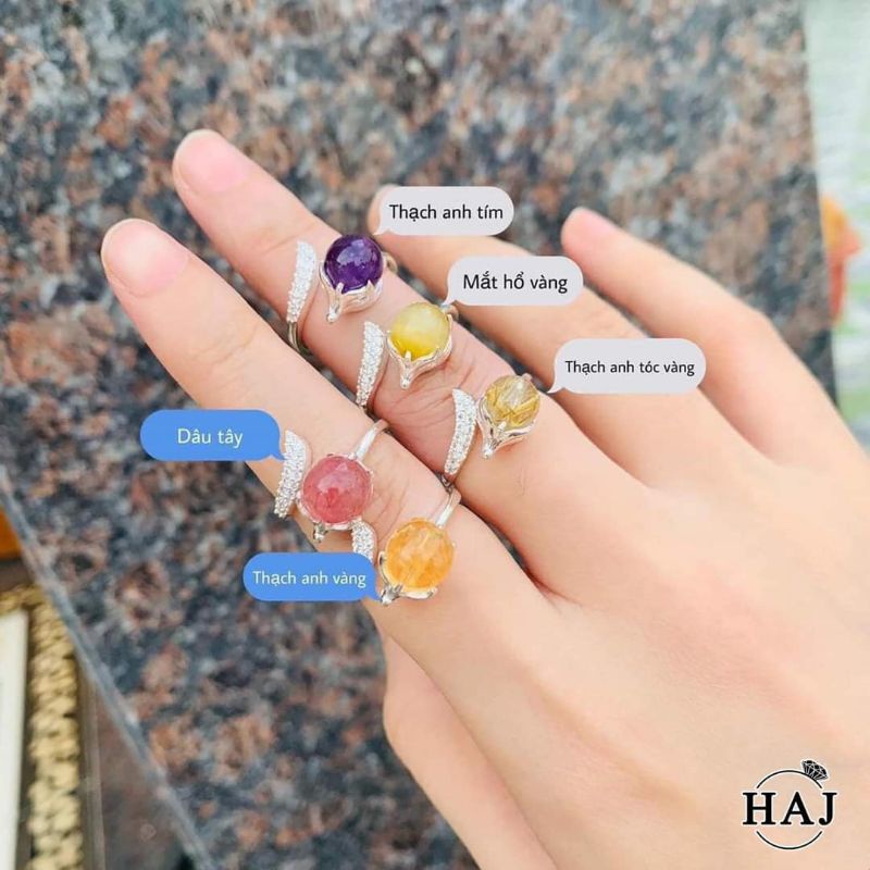 PHÔI NHẪN HỒ LY BẠC TA NẮP ĐÁ 8MM