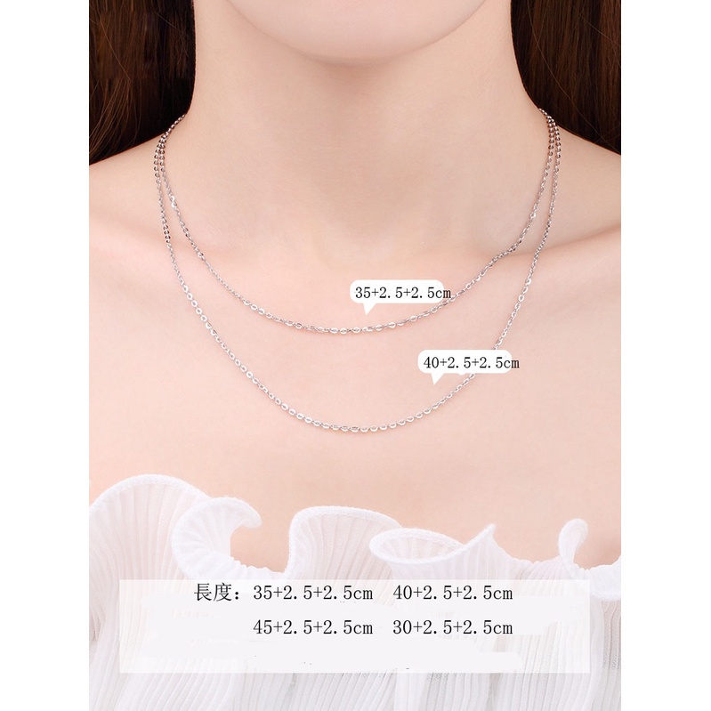 Vòng Cổ Choker Bạc 925 35-50cm Thiết Kế Thời Trang Đơn Giản Có Thể Điều Chỉnh 100% Thật 12 Phong Cách