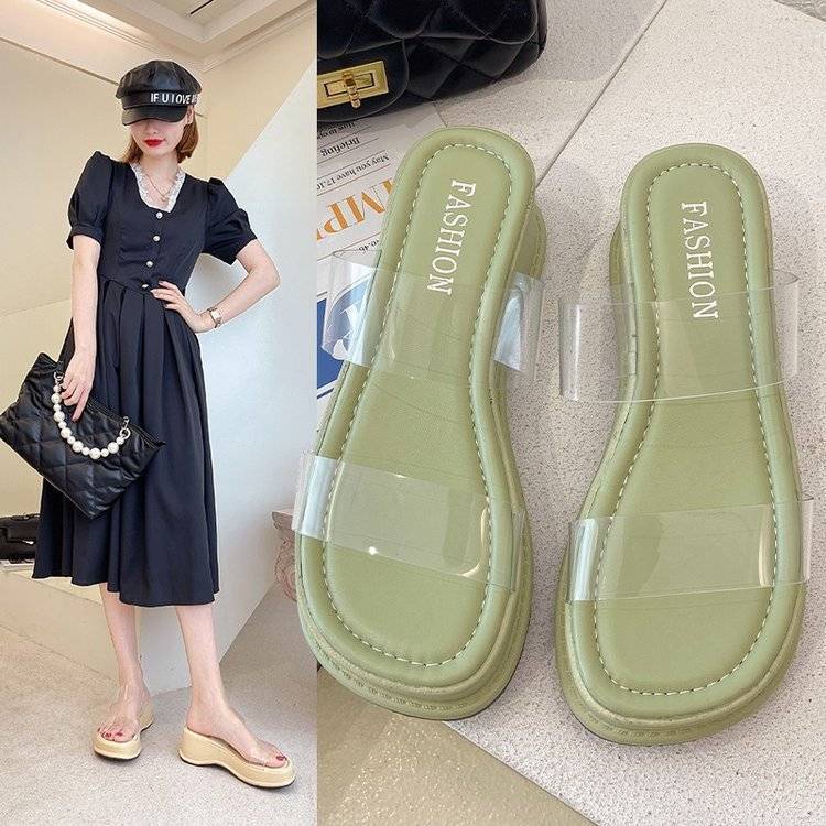 Dép Sandal Cao Gót Đế Dày Quai Trong Suốt Thời Trang Mùa Hè Dành Cho Nữ 2022