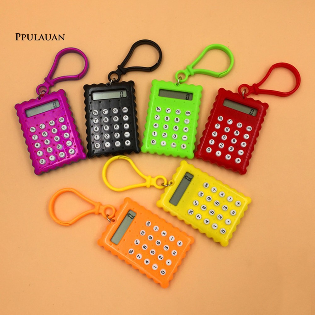 PPLA Pocket Student Mini Electronic Calculator Biscuit Shape School Office Supplies