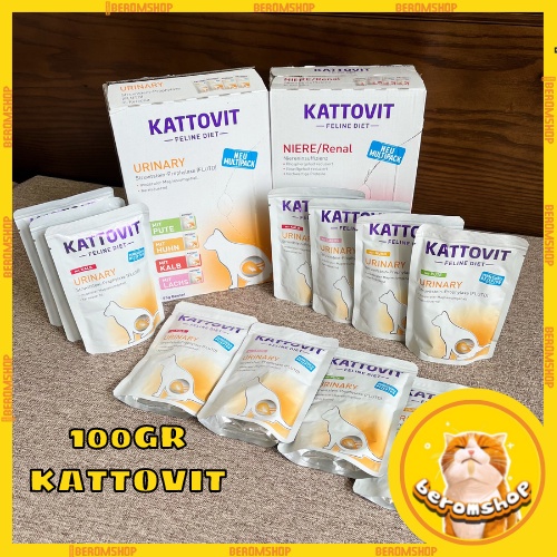 PATE GÓI CHO MÈO KATTOVIT HỖ TRỢ SỎI THẬN, ĐƯỜNG TIẾT NIỆU CHO MÈO 100G NHẬP ĐỨC GIÁ CỰC RẺ