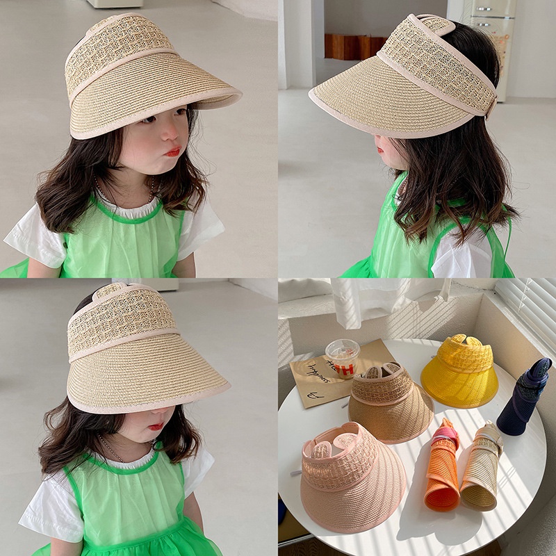 Nón Vành Rộng Hở Chóp Chống Nắng Thời Trang Đi Biển Mùa Hè Mới Cho Bé