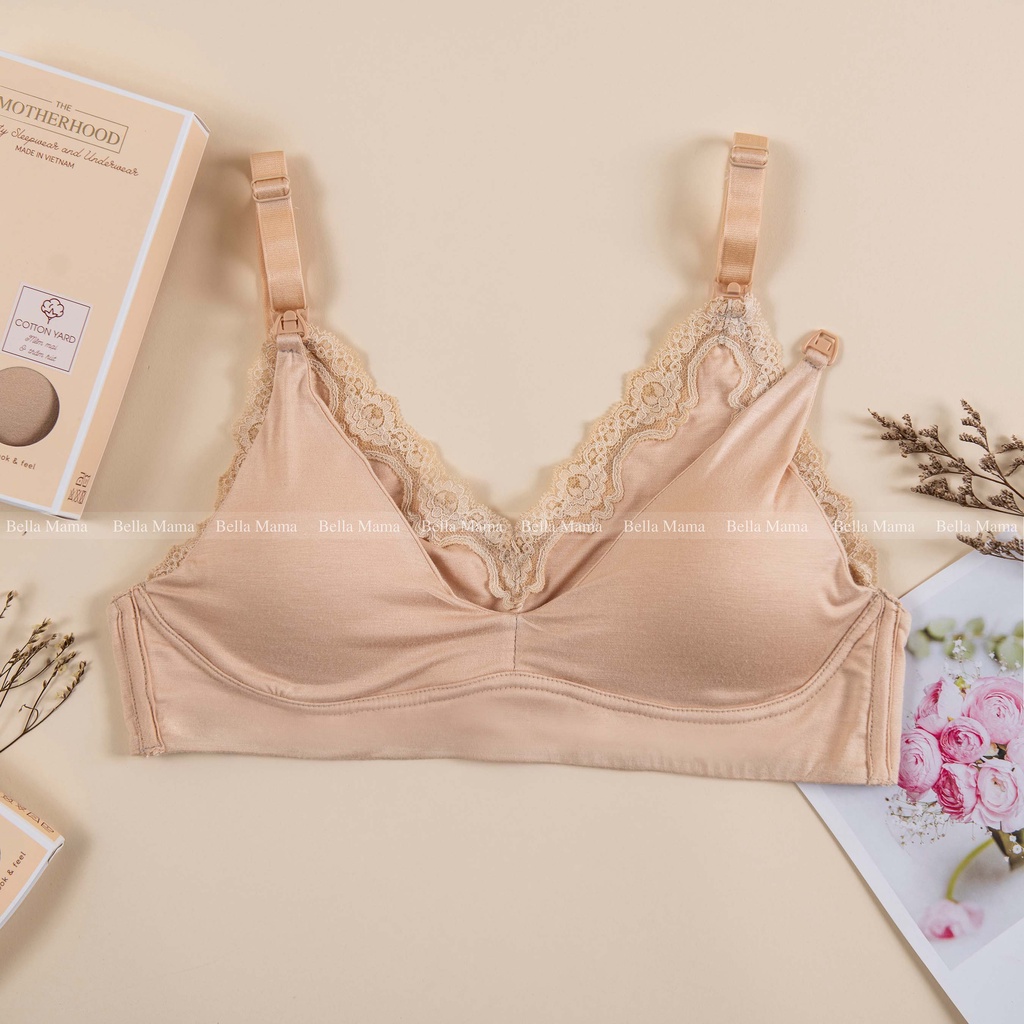 Áo Lót Bâù Cho Con Bú Không Gọng  (HÀNG VIỆT NAM),chất Liệu Cotton Yard Mềm Mại,chống Chảy Xệ Bella Mama -tm02