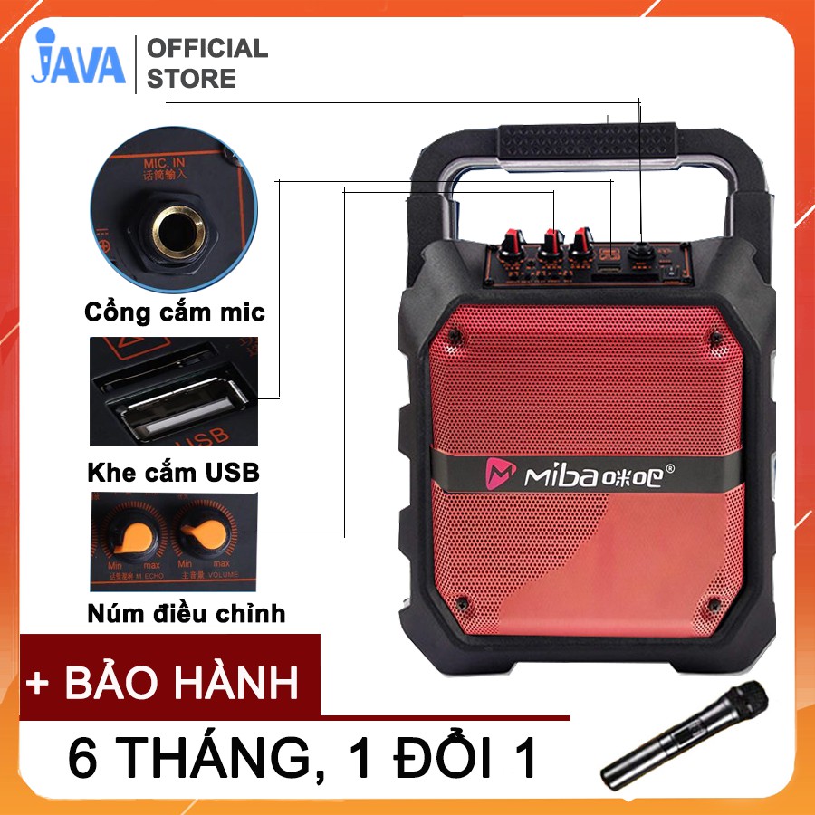 [TẶNG 1 MIC KARAOKE KHÔNG DÂY] Loa Bluetooth Karaoke JAVA A8S-Loabluetooth-Micro Bluetooth- cắm được Guitar