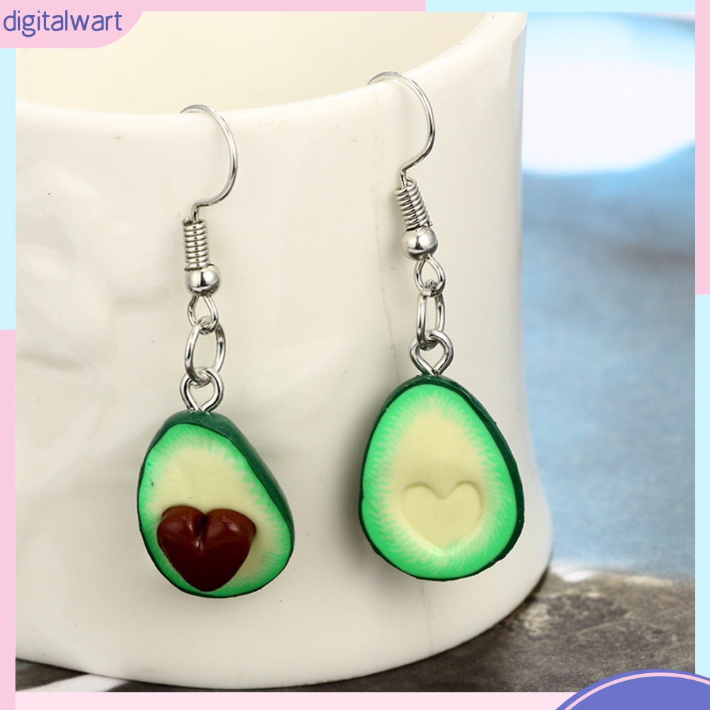 Đôi khuyên tai dáng dài thiết kế mặt hình quả bơ xinh xắn thời trang dành cho nữ