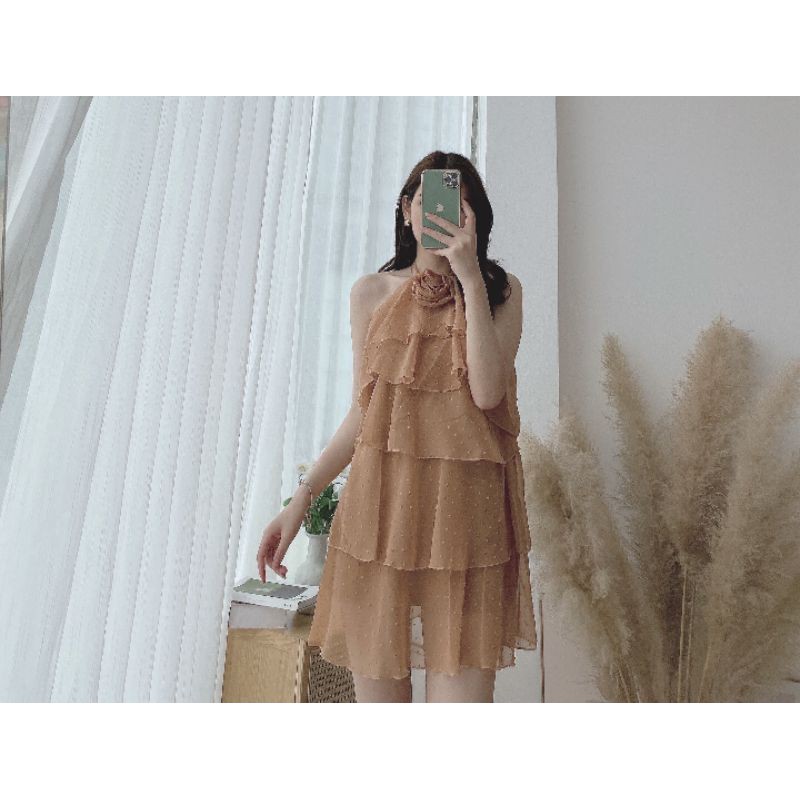 VÁY YẾM TẦNG THIẾT KẾ HOA CỔ LBT001 | BigBuy360 - bigbuy360.vn