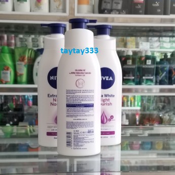 Sữa dưỡng thể giúp săn da, dưỡng trắng Nivea ban đêm 400ml