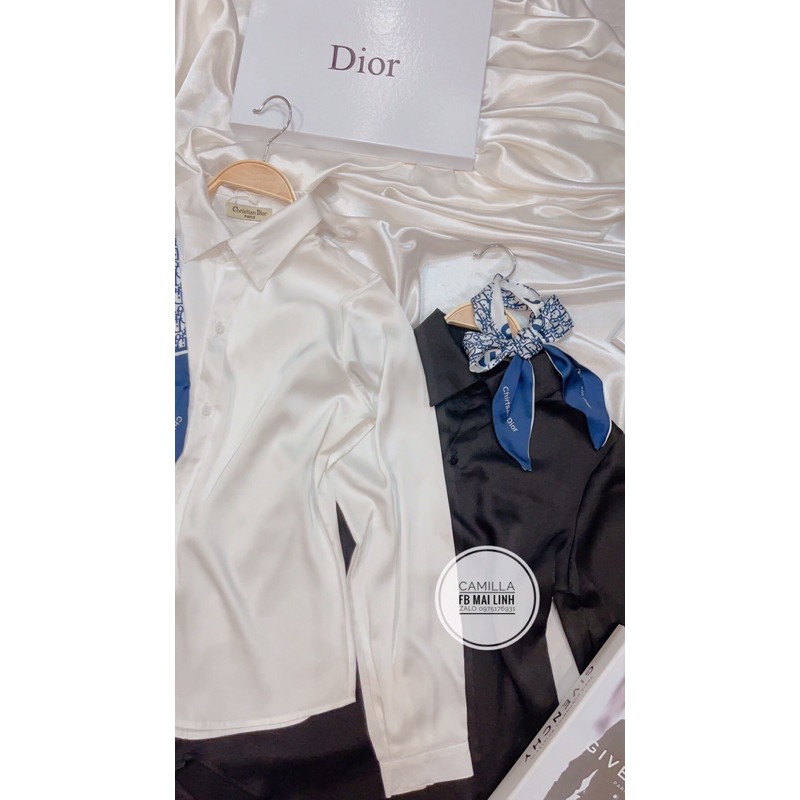 [Mã WASTUP giảm 10% tối đa 30K đơn 99K] ⚡️BÁN SỈ⚡️Sơ mi lụa 2 màu kèm khăn rời hoạ tiết thêu nét | BigBuy360 - bigbuy360.vn