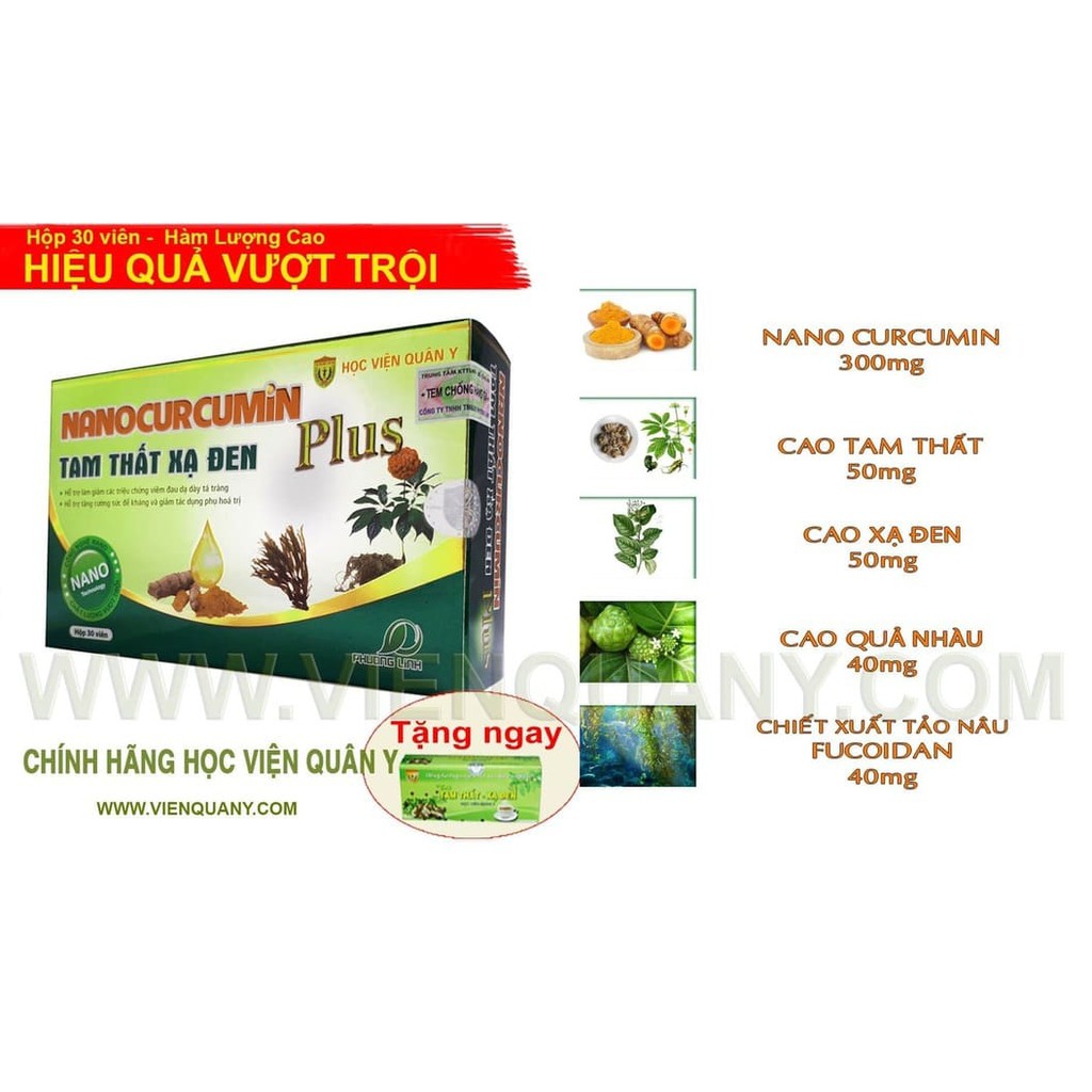 Nano Curcumin Tam Thất Xạ Đen Plus Học Viện Quân Y