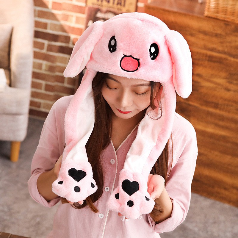 Mũ tai thỏ giật giật 2 tai cho bé Kpop Hàn Quốc