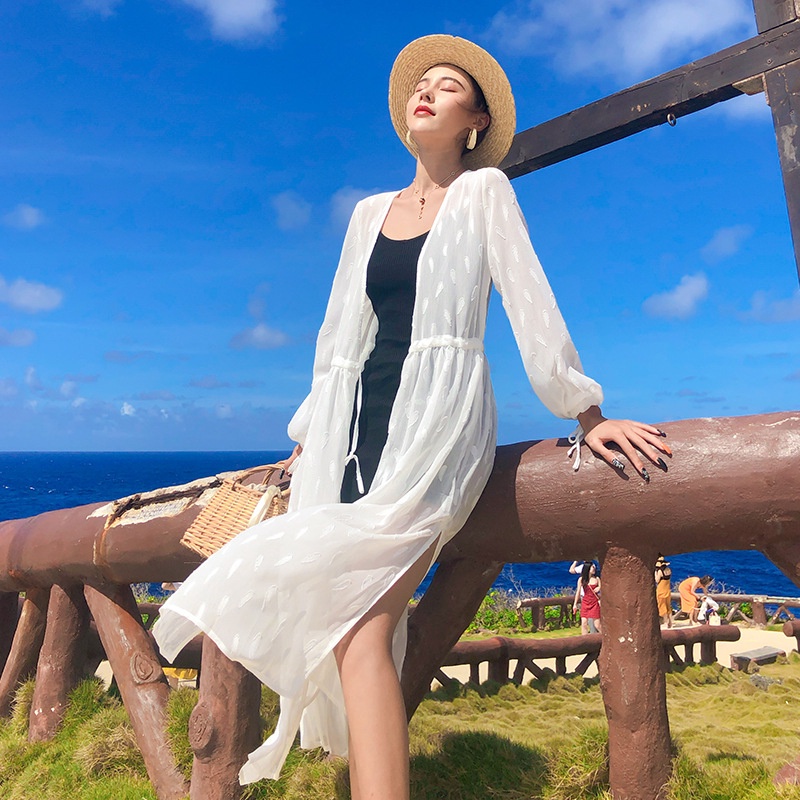 Áo khoác cardigan chiffon tay dài chống nắng thời trang đi biển mùa hè cho nữ
 | BigBuy360 - bigbuy360.vn