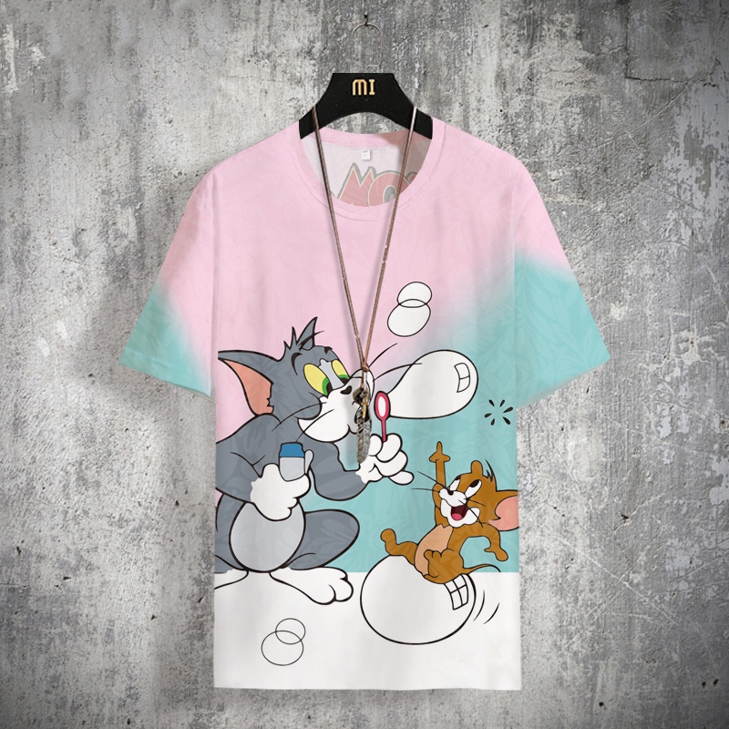 Áo Thun Tay Ngắn In Hình tom &amp; jerry Thời Trang Mùa Hè Cho Nam